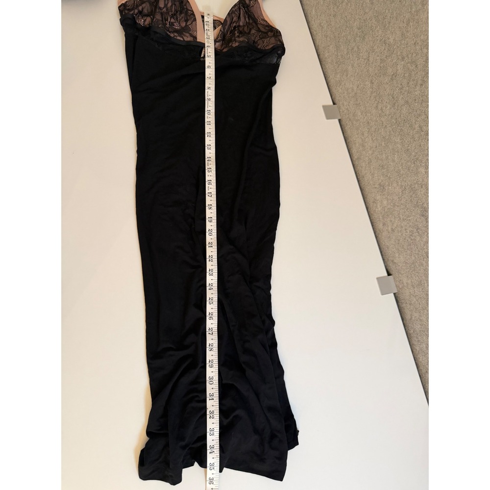 Soma Cool Nights Nightgown and Robe Set Black Pink Lace Trim Medium 2 Piece Set - Picture 11 of 15